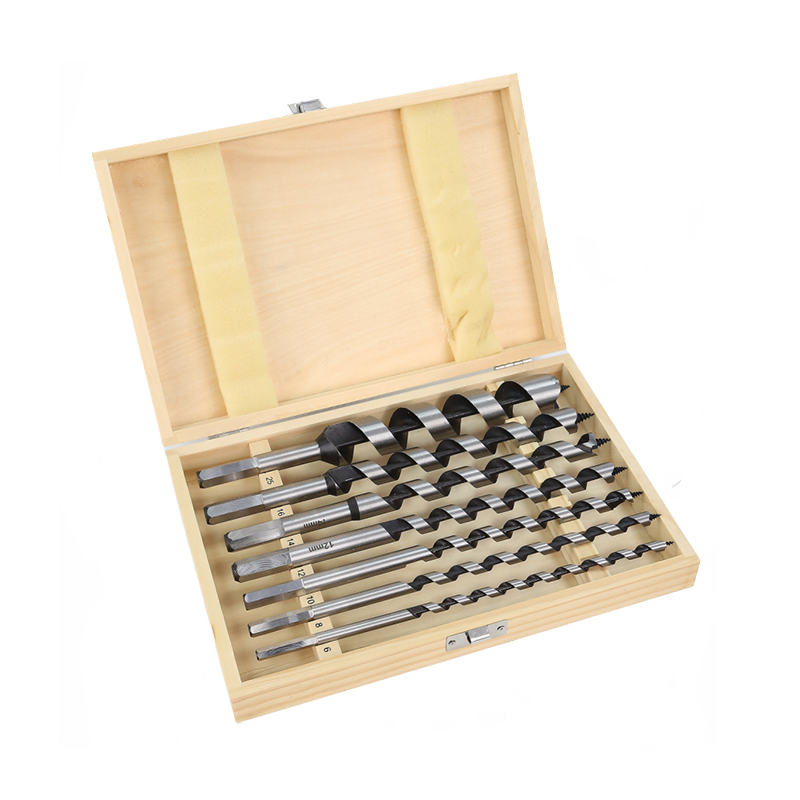 Single Flute Auger Bit 7-Piece Set Wooden Case RC-AA07W1