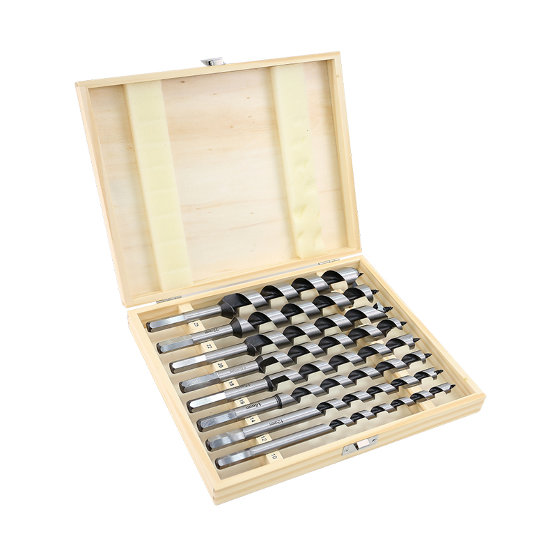 Single Flute Auger Bit 8-Piece Set Wooden Case RC-AA08W1